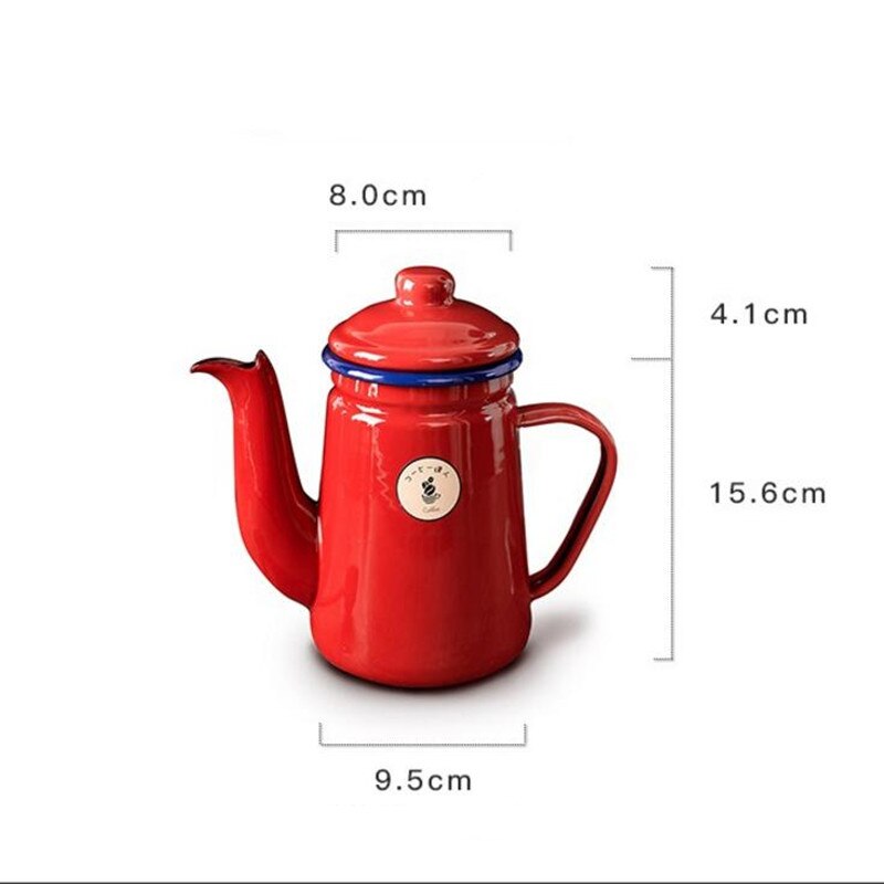 Ferleiss 1.2L Emaille Koffiepot Giet over Melk Water Kruik Theepot Waterkoker voor Gasfornuis en Inductiekookplaat A