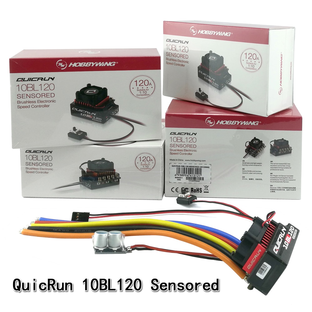 Hobbywing Quicrun 10BL120 Sensored 120A / 10BL60 Sensored Brushless Esc Speed Controller Voor 1/10 1/12 Rc Mini Auto