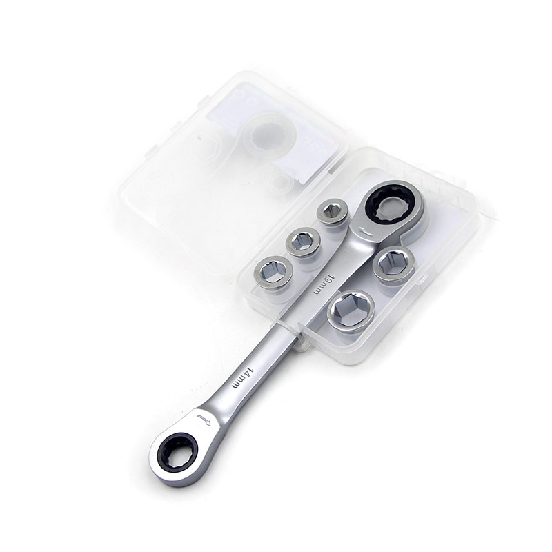 7 in 1 Double Head Reversible Ratchet Combination Spanner Set Mechanic Universal Socket Set Wrench Tool Ratchet Wrench: Default Title