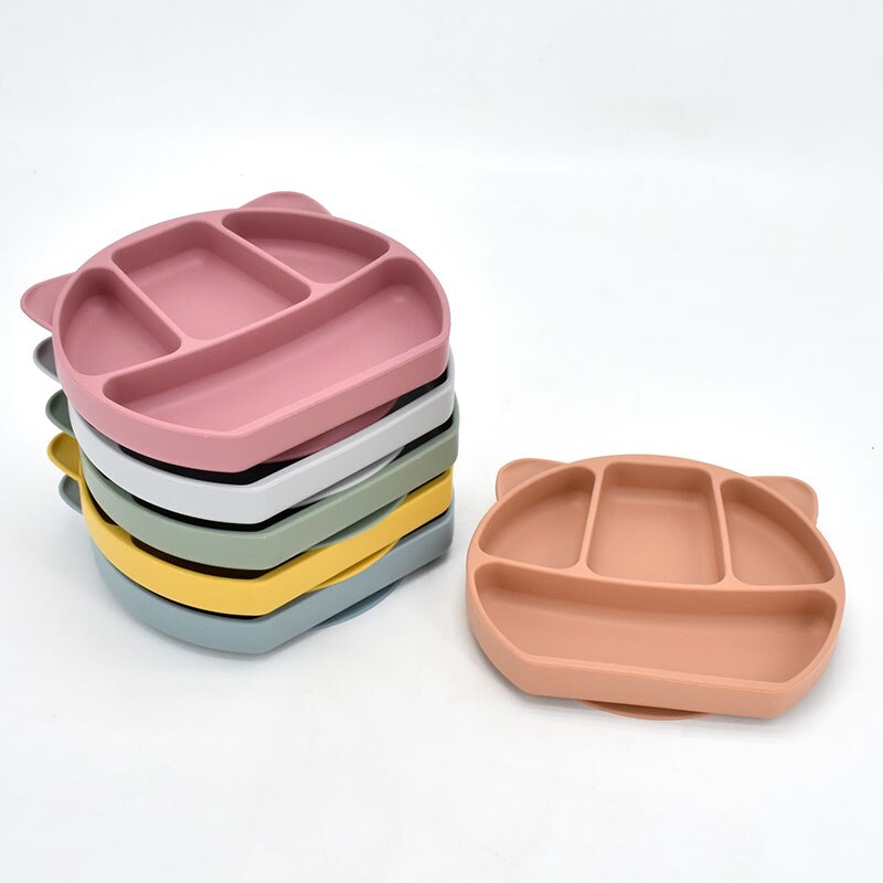 Baby Feeding Plate Food Grade Silicone Animal Type Suction Baby Plate BPA Free Waterproof Kid Tableware Plate Children Dishes