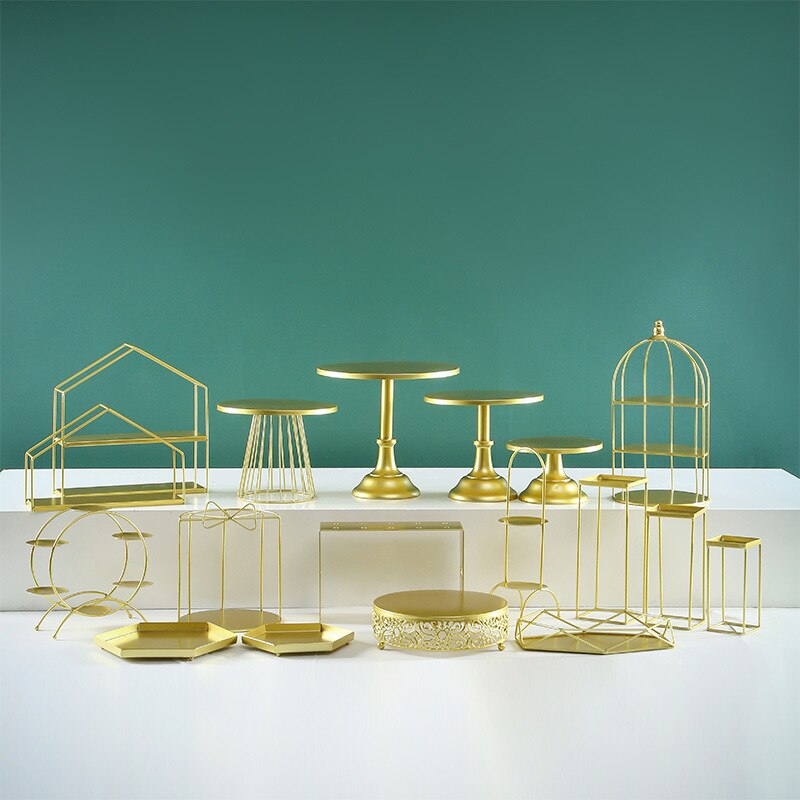 Stable Metal Dessert Table Cake Topper Display Stand Cupcake Plate Wedding Decorative Rack Pastry Tray Afternoon Tea Snack Stand