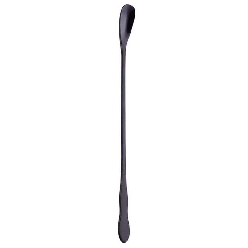 Round Head Long Handle Colorful Spoon Long Handle Spoons Flatware Coffee Drinking Tools Kitchen Gadget Teaspoons: BK