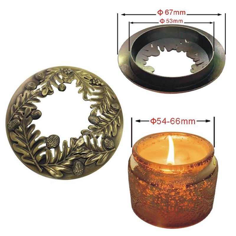 Couvercle de bougie en métal, 6.7cm, couverture de bougie en métal à manches, haut de décor de brûlure de maison, couvercle uniforme, accessoires