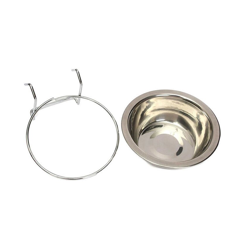 Stainless Steel Hang on Bowl For Pet Dog Cat Crate Cage Food Water Bowl Cage Hanging Pet Feeder Dog Eating Drinking Dish