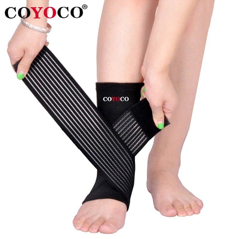 1 Pcs Bandage Ankle Brace Support Protect COYOCO Brand Pressurizable Foot Anti Sprain Bicycle Ankle Guard Warm Nursing Black