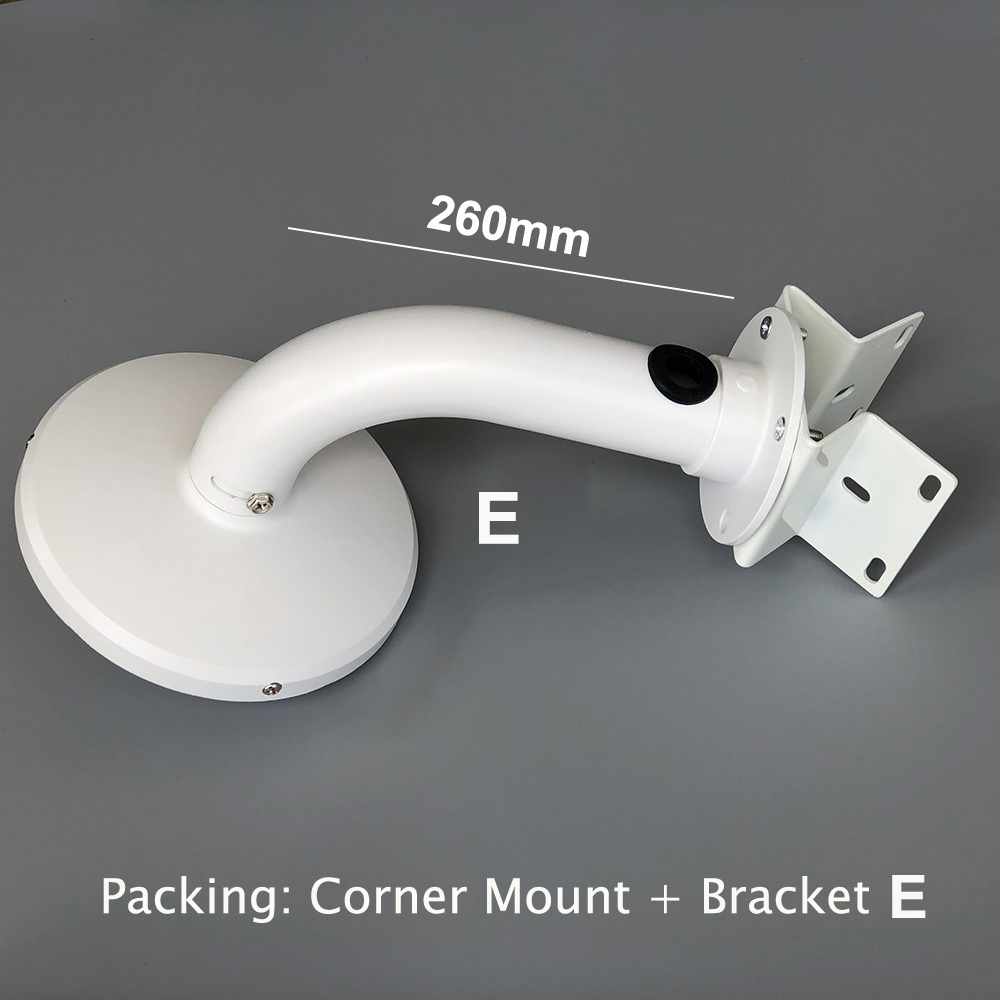Soporte de cámara CCTV de ángulo recto de 90 grados, montaje en pared, esquina de pared externa, para cámara de vigilancia de seguridad: Corner Bracket Set E
