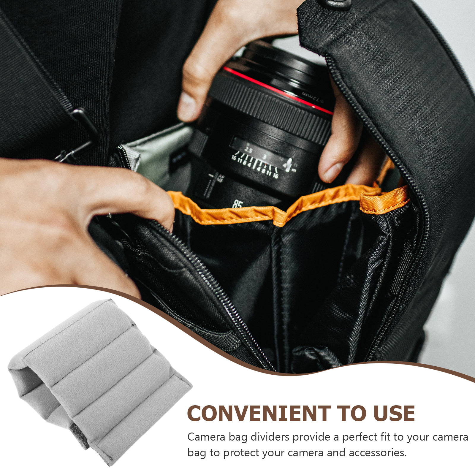 Séparateur de sac pour appareil photo, 2 pièces, cloison d'insertion universelle pour ganizer, sacs pour appareil photo portables légers et absorbant les chocs