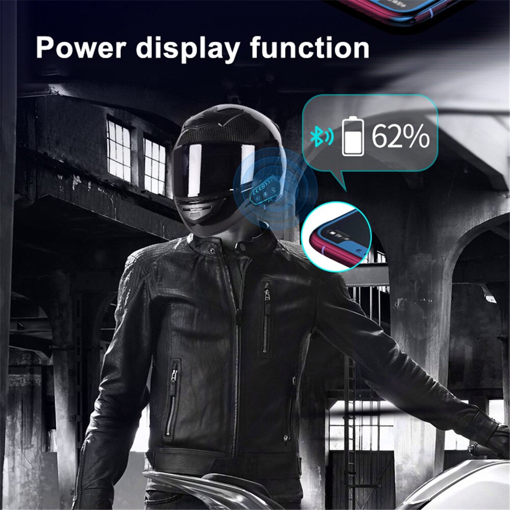 Oreillette Bluetooth 5.0 pour moto, appareil de communication pour casque, Intercom jusqu'à 2 motocyclistes, autonomie de 500h en veille, sans fil, étanche