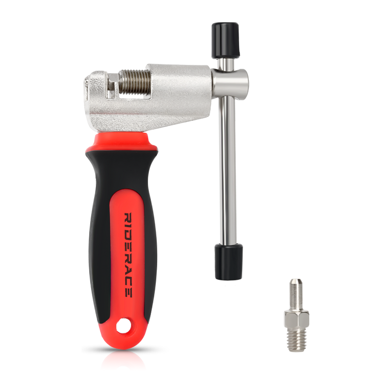 Removedor de pasadores de cadena de bicicleta con pasador de repuesto, herramienta de reparación de divisor de eslabones de bicicleta, accesorios de dispositivo cortador Extractor de cadena MTB: Negro