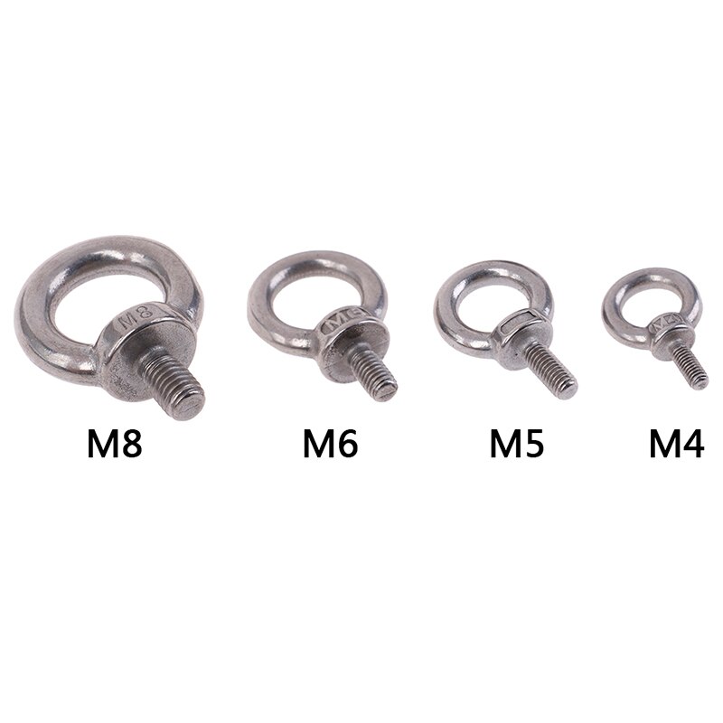 M4 M5 M6 M8 Eye Bolt Rvs Marine Lifting Eye Bolt Ring Schroef Loop Gat Voor Kabel Touw Lifting