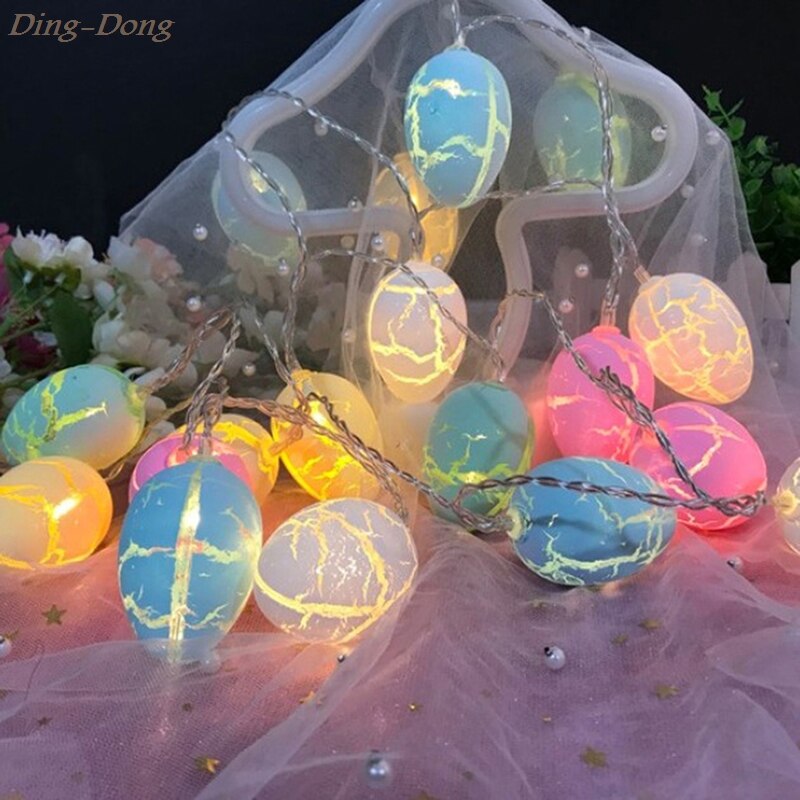 10 LED Lights Easter Party Decor Home Table Centerpiece Easter Eggs Wooden Craft