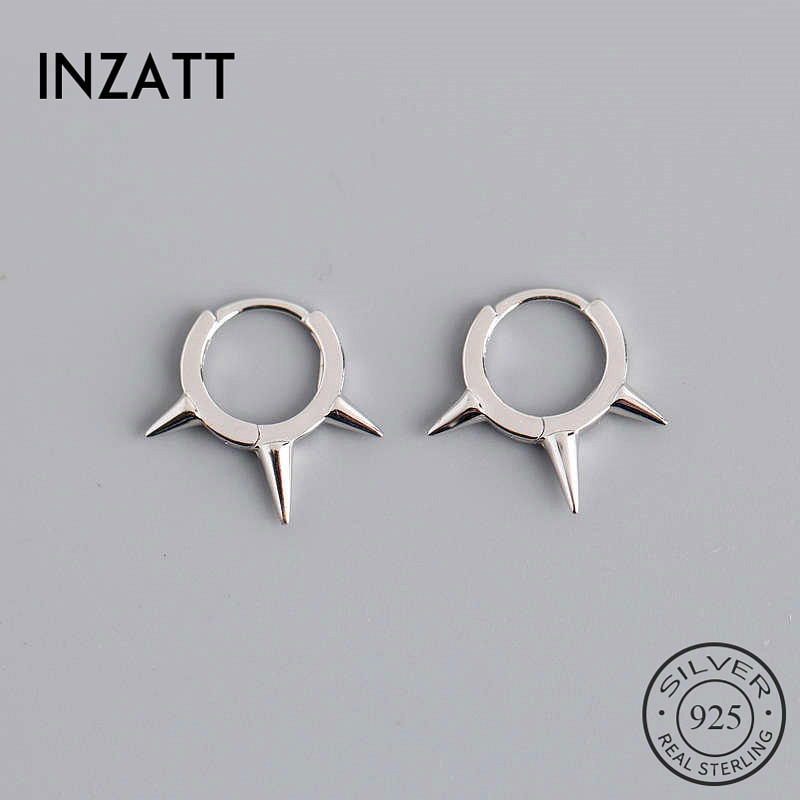 Inzatt Echt 925 Sterling Zilveren Geometrische Minimalistische Oorringen Hiphop Voor Mode Vrouwen Party Fijne Sieraden Accessoires