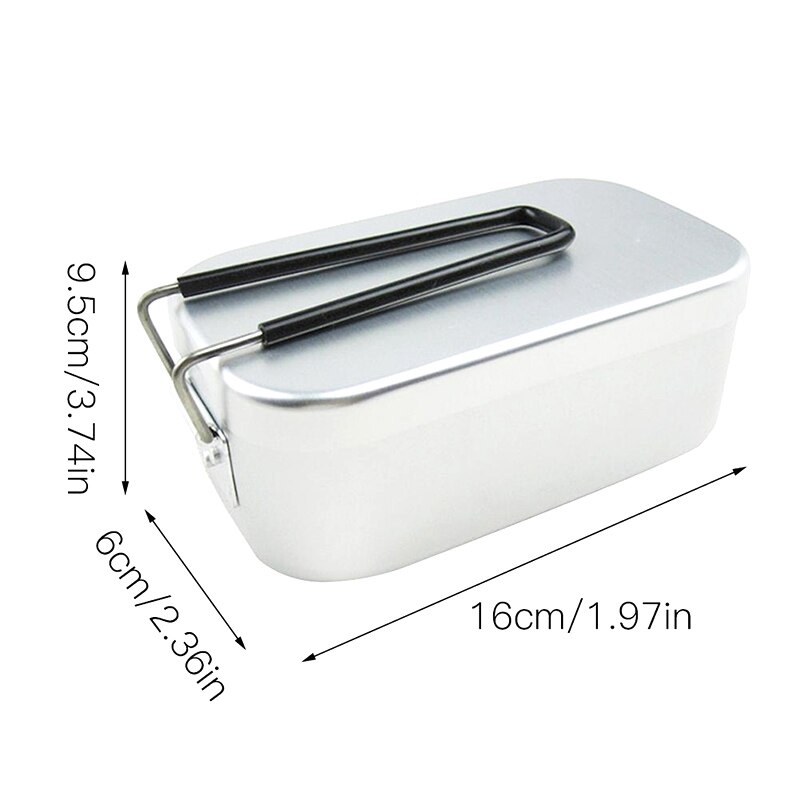 Aluminum Lunch Box with Handle Travel Portable Lightweight Thick Aluminum Case Lunch Box Kitchen Supplies