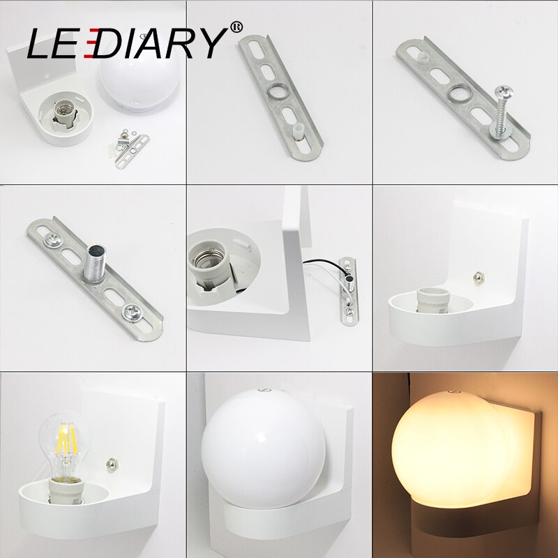 LEDIARY Outdoor Tuin Veranda Wandlampen IP54 E27 100-240V Wit Plastic Opbouw Waterdicht Voor Gang Balkon trap