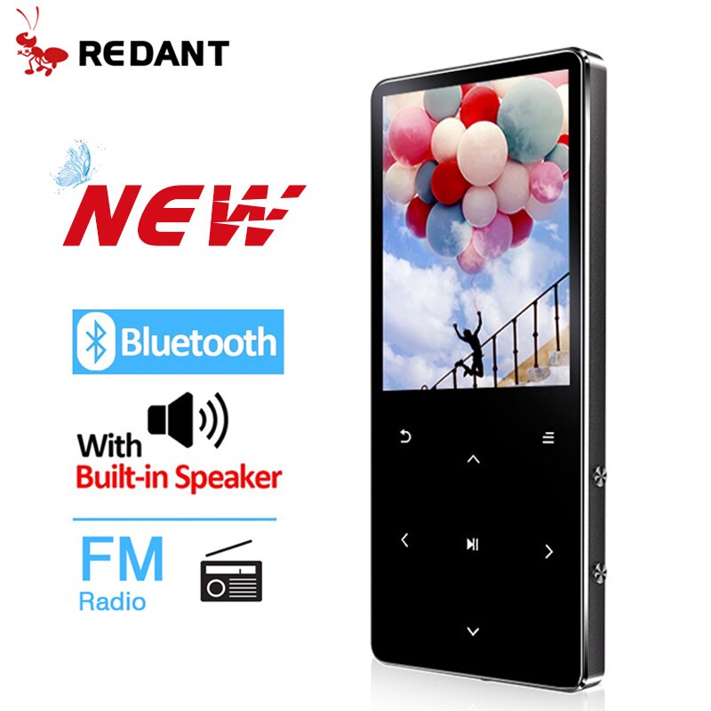 REDANT MP4 Player with Bluetooth Built-in Speaker Touch Key FM Radio Video Play E-book, HIFI Metal MP 4 Music Player 8G 16G 32GB