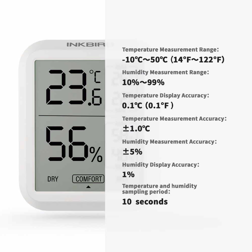 Inkbird ITH-20 High Accuracy Digital Thermometer Hygrometer Temperature Humidity Gauge Monitor Indoor Electronic Weather Station