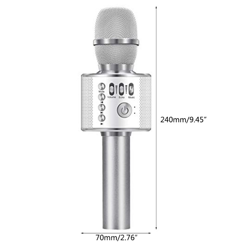 Wireless Handheld Microphone Protable Mic Speaker USB Rechargeable Bluetooth KTV Karaoke Machine Player H053