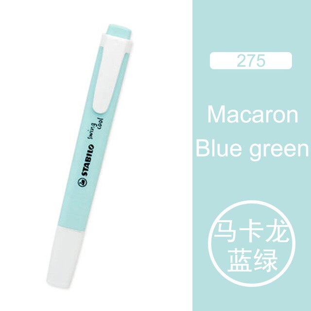 STABILO-rotuladores de colores Pastel Swan Swing, marcador de enfoque con texto único, 6 colores, para la escuela y la Oficina, 275, 1 ud.: blue  1pcs