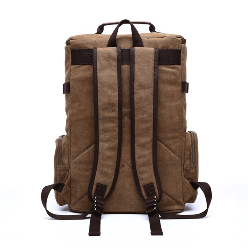 Mochila vintage de lona para hombre, bolso escolar de gran capacidad, para ordenador portátil, de