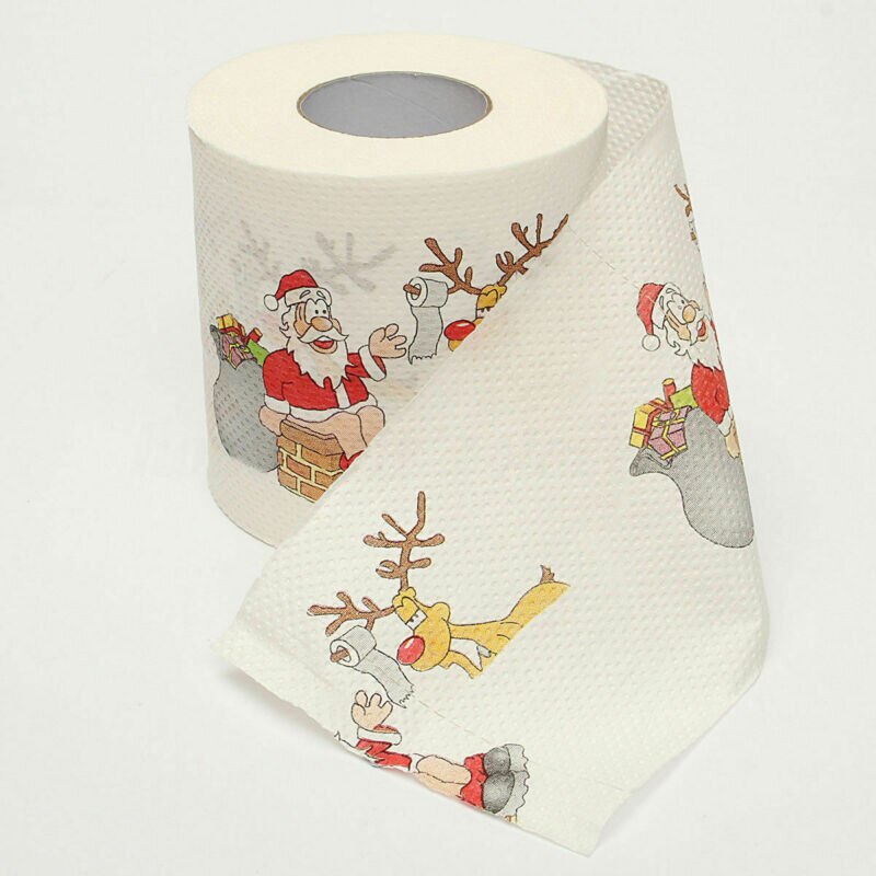 1 Roll Funny Santa Claus Christmas Toilet Roll Paper Tissue Living Room Decor