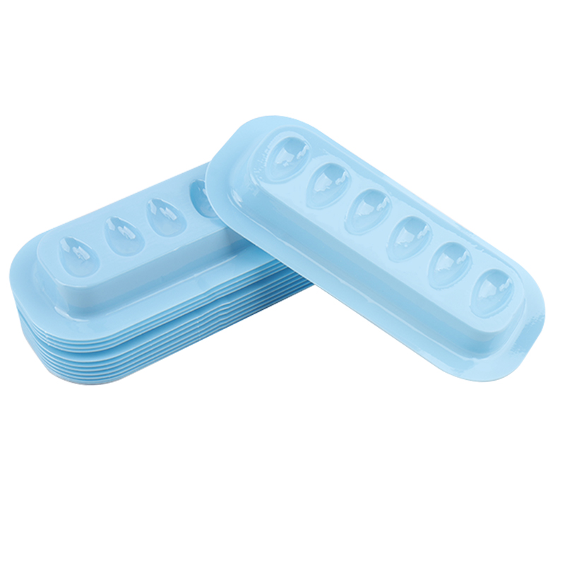 100 pièces porte-colle à cils Palette Extension de cils support adhésif tampons bande en forme de joint en plastique Palette cils artiste accessoires: Rouge