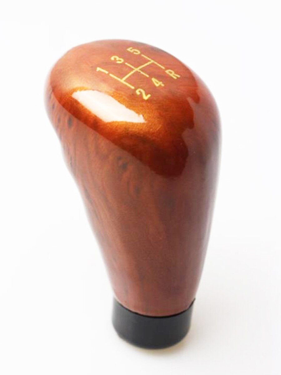 Car Styling Universal 5 Speed Shift Knob Manual Gear Lever Knob Peach Wood Gear Shift Knob: Peach wood 1