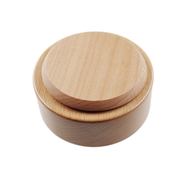 Wooden Music Box Rotating Round Base DIY Art Crafts for Christmas Decorative Ornaments Kids