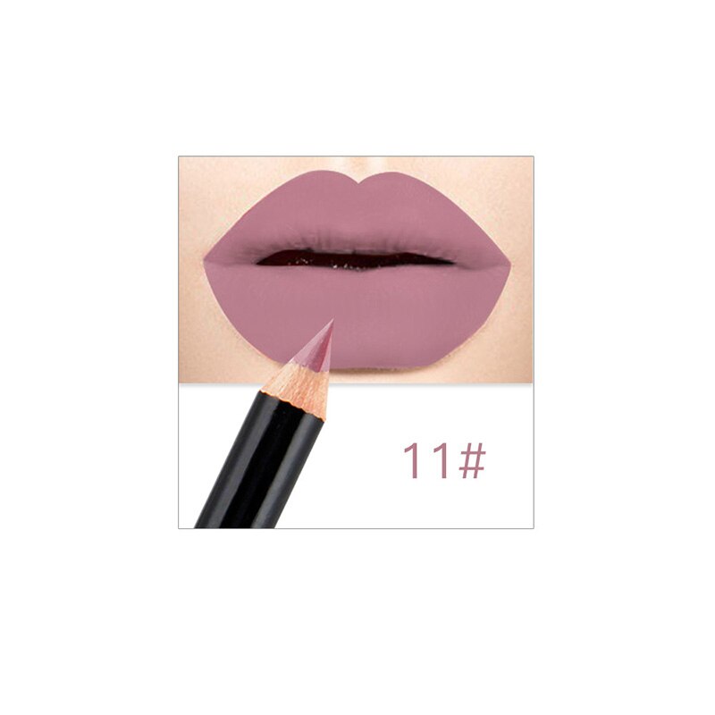 12 färger lipliner makeup vattentät lip liner penna set hjl 2018: 11