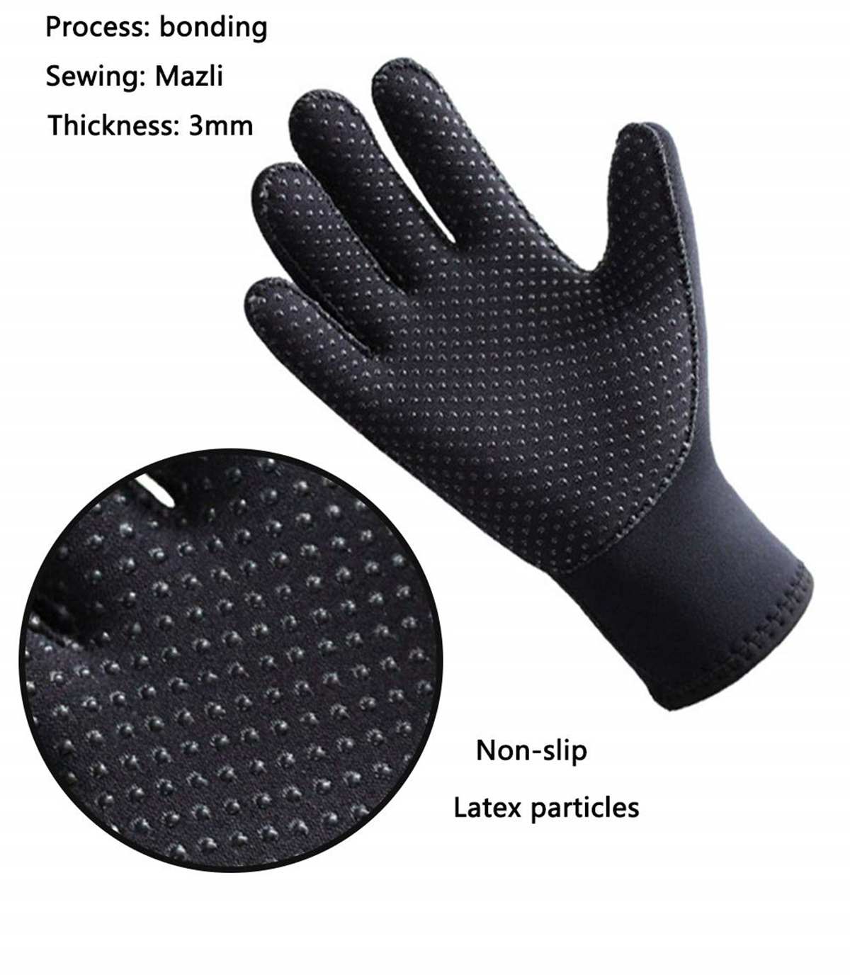 3mm Neoprene Diving Gloves - Non-Slip Warm Snorkel Surf Mittens for Men & Women