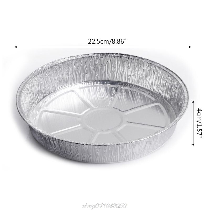 10pcs Disposable Aluminum Foil Tin Pans Pizza Cake Loaf Bread Baking Tray Kitchen Supplies D04 20