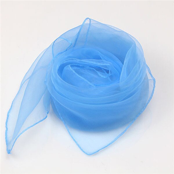 60cm*60cm sommarhalsdukar solskyddad näsduk dam godisfärg halssjal sommar strandsemestertillbehör halsdukar: Himmelsblå