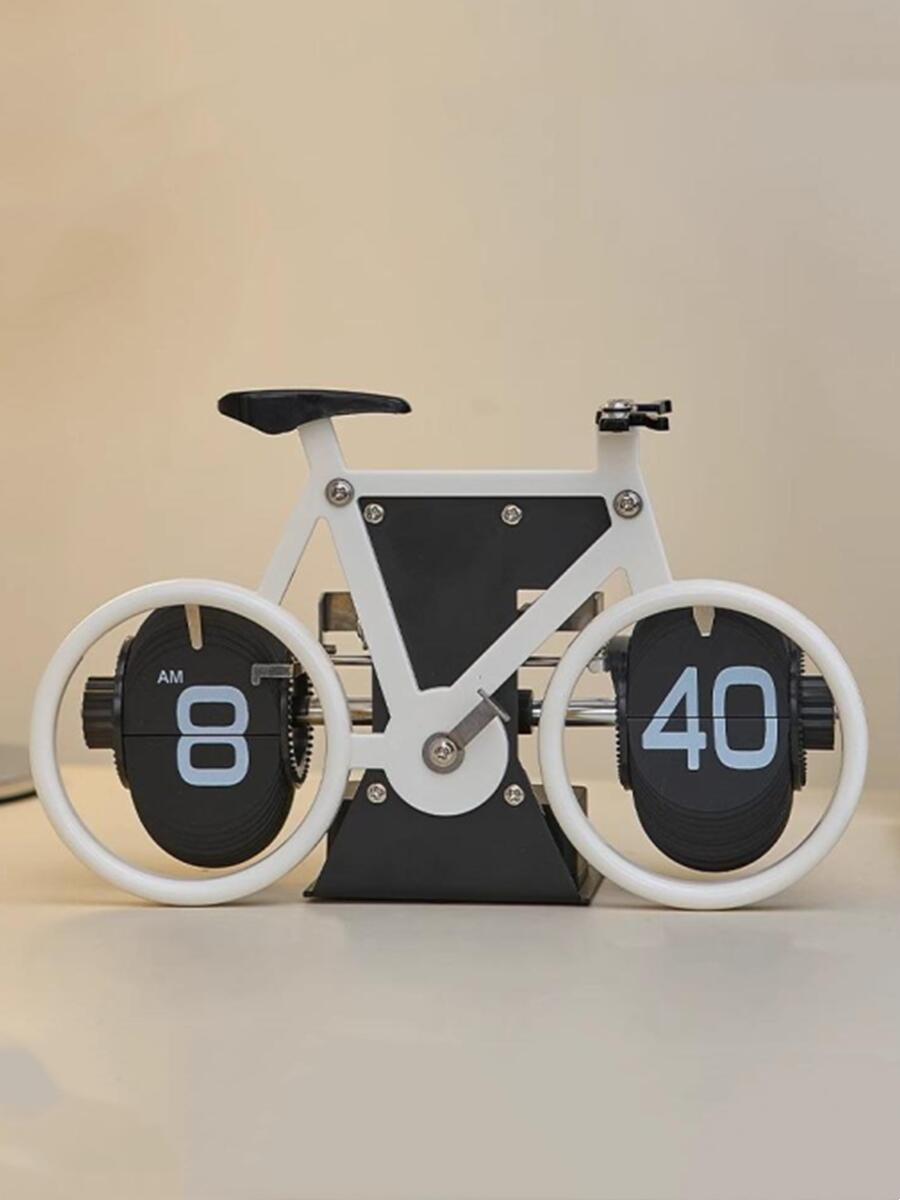 Reloj Digital con tapa Vintage, reloj de mesa con página abatible automática mecánica, reloj Digital con tapa para oficina, de decoración para el hogar: Gris