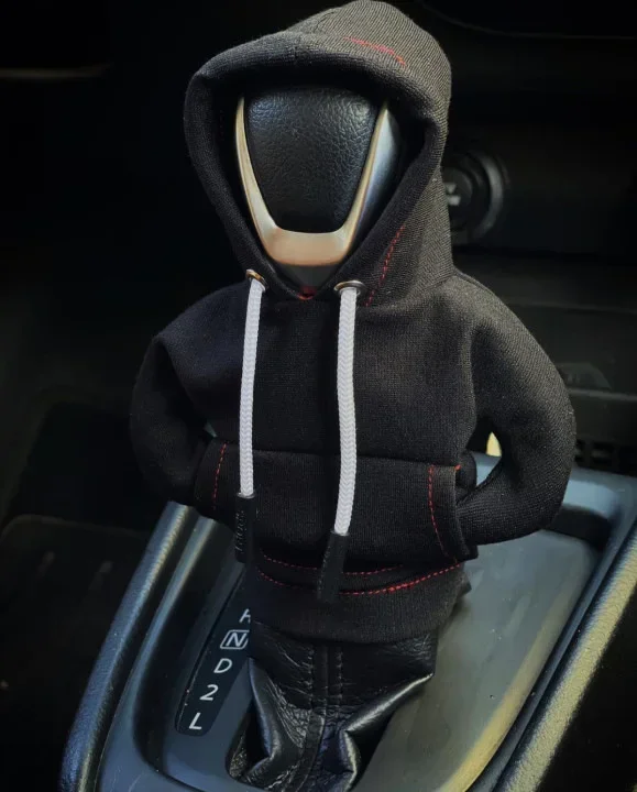 Sudadera con capucha Universal para palanca de cambios de coche, decoración Interior, cubierta con capucha de cambio de marchas, cubierta de cambio, decoración de manija de engranaje, compatible con Manual automático: Blanco