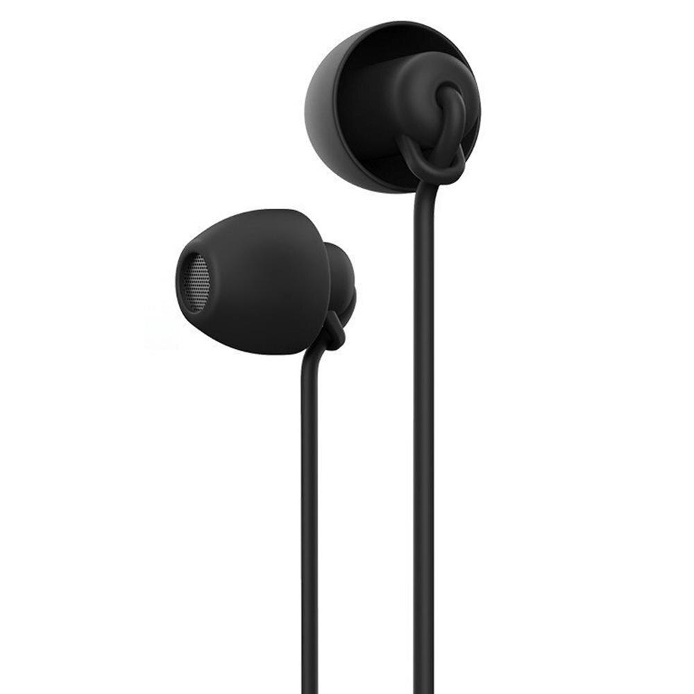 Écouteurs de sommeil HiFi Silicone souple casque dans l'oreille téléphone portable écouteur avec micro bruit suppression écouteur pour Xiaomi Huawei: Black
