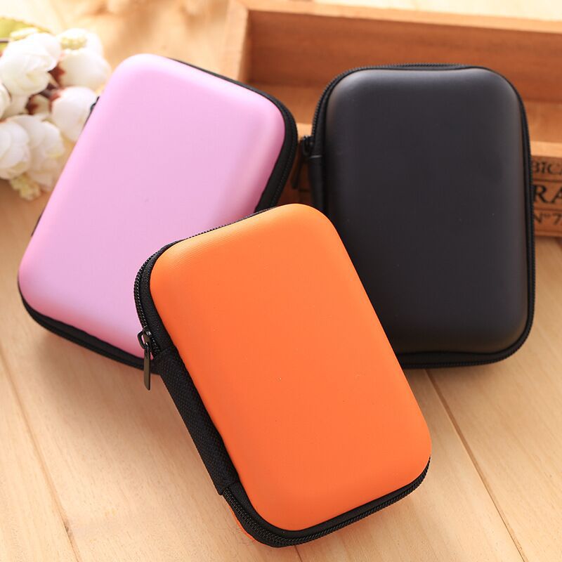 Draagbare Case Voor Case Hoofdtelefoon Mini Ritssluiting Ronde Opslag Harde Tas Vierkante Headset Doos Voor Reizen Kleine Opslag Object