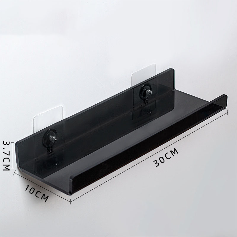 Estante de almacenamiento de acrílico montado en la pared para baño, organizador de cocina, estantes de exhibición, estante de pared decorativo sin perforaciones: Verde claro