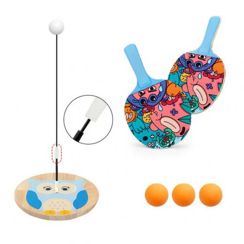 Caña de Ping Pong ajustable para niños, máquina de entrenamiento de tenis de mesa, juego de deporte de interior: Owl