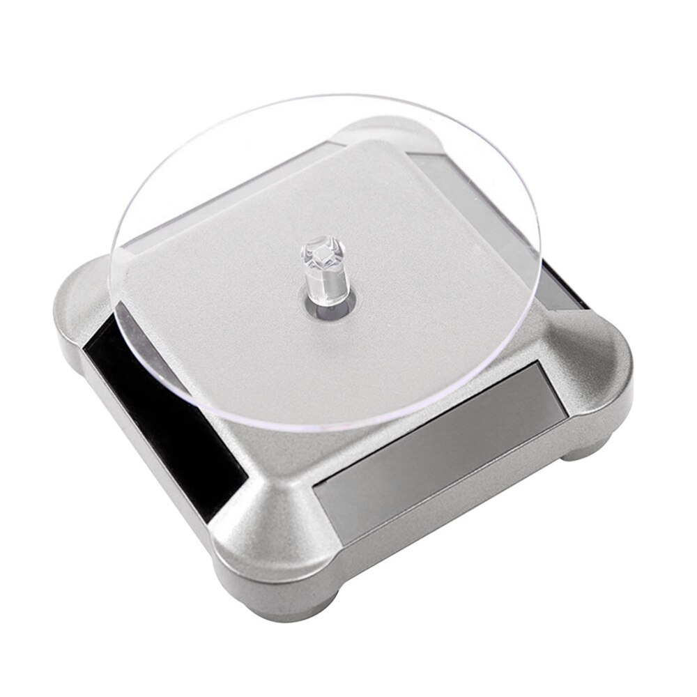 Solar Energy Electric Rotating Display Stand Tray Jewelry Accessories Prop Stand Phone Display Stand No Battery Included(Golden): Silver