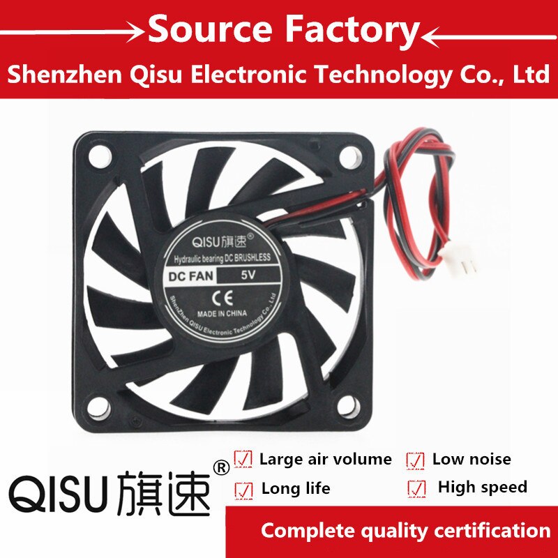 Qisu/6010 Stille Fan 60*60*10 Mm 24 V 12 V Naar 5 V 6 Cm/cm case Videokaart Usb Koelventilator