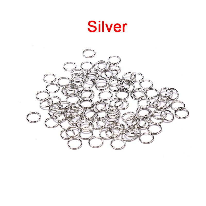 100 sztuk Jump pierścienie dzielone pierścienie 4mm/5mm/6mm/7mm/8mm dla ozdobna biżuteria otwarcie pierścień połączenia: silver / 0.7x4mm