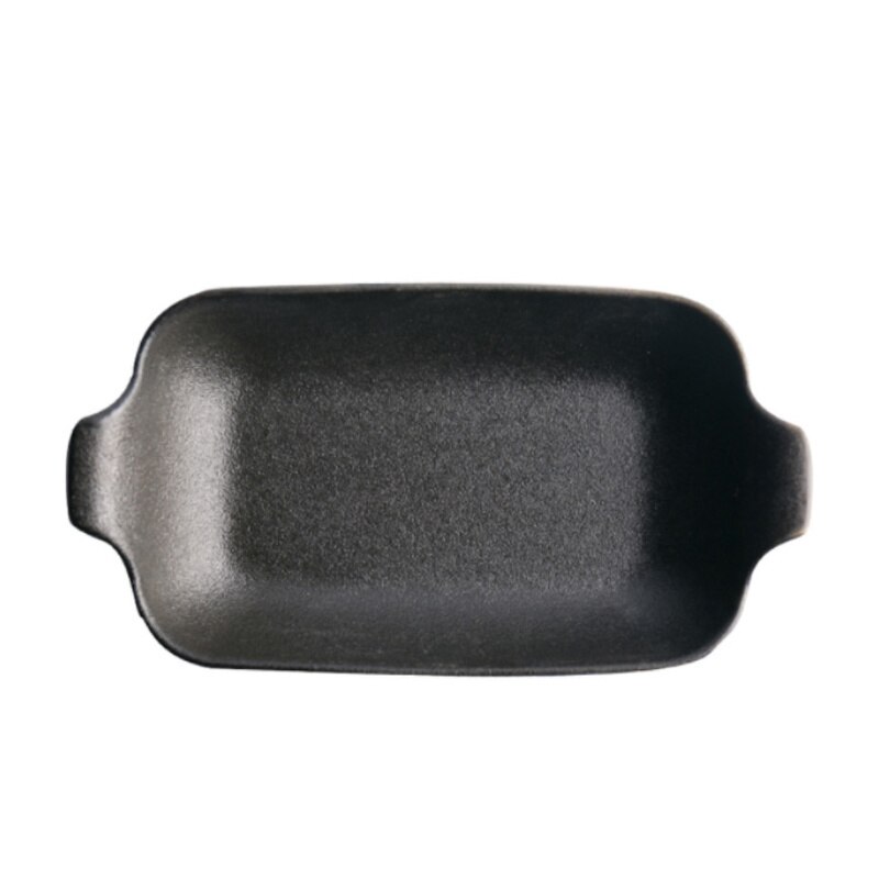 Black Ceramic Plate Microwaveable Square Food Dinnerware Plate Dessert Dish Crockery Pasta Pratos De Jantar Tableware GTJ50