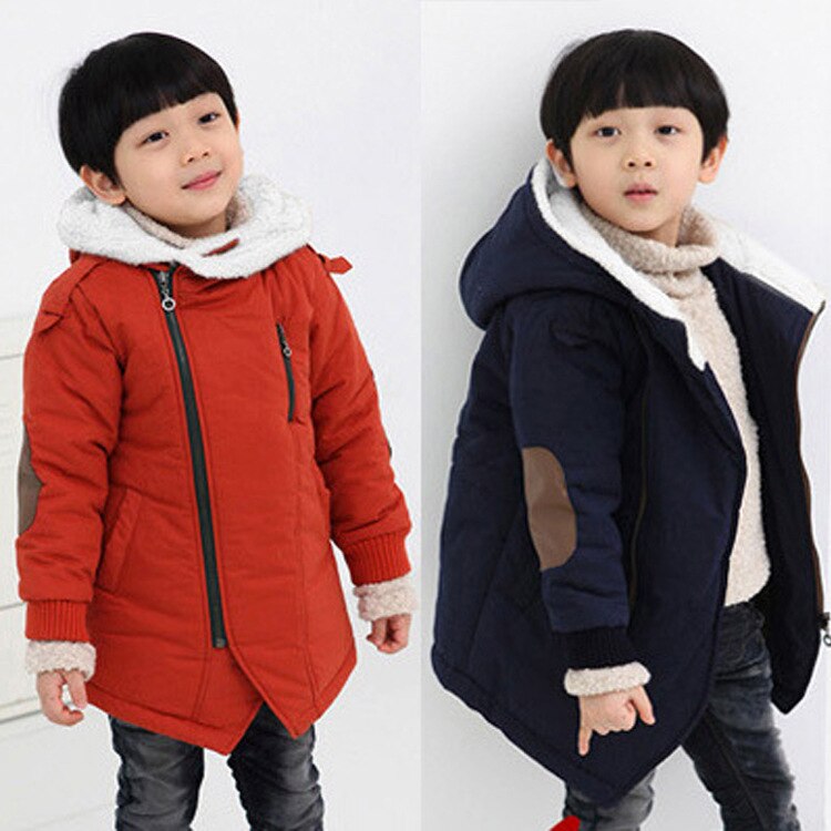 Jongens winterjas koreaanse 4-13 jaar meisjes donsjassen meisjes kinderparka's plus fluweel dikke pu stiksels unisex