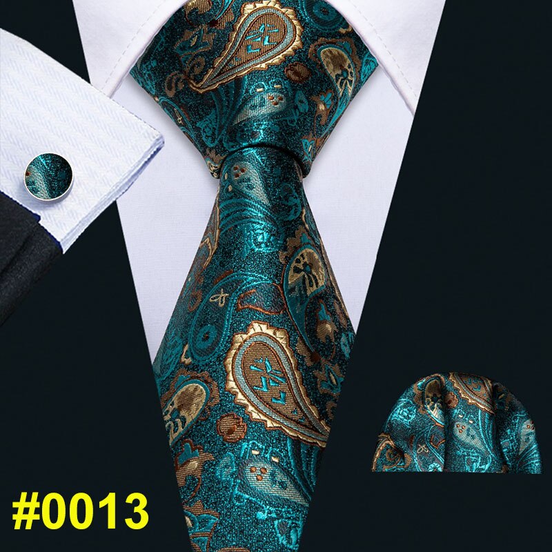 Barry. Wang Groen Baby Paisley Zijden Stropdas Voor Mannen Stropdas Bruiloft Hanky Manchetknopen Set Accessoires FA-013: FA-0013