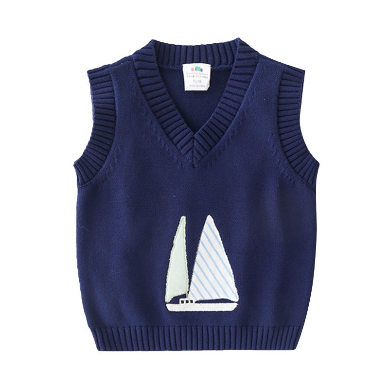 Brand Boys Sailing Vest Winter Children's Clothing Boys Knit Vest Top