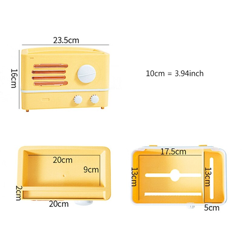 Radio Shape Toilet Paper Holder Waterproof Wall Mounted Roll Paper Tube Storage J78C