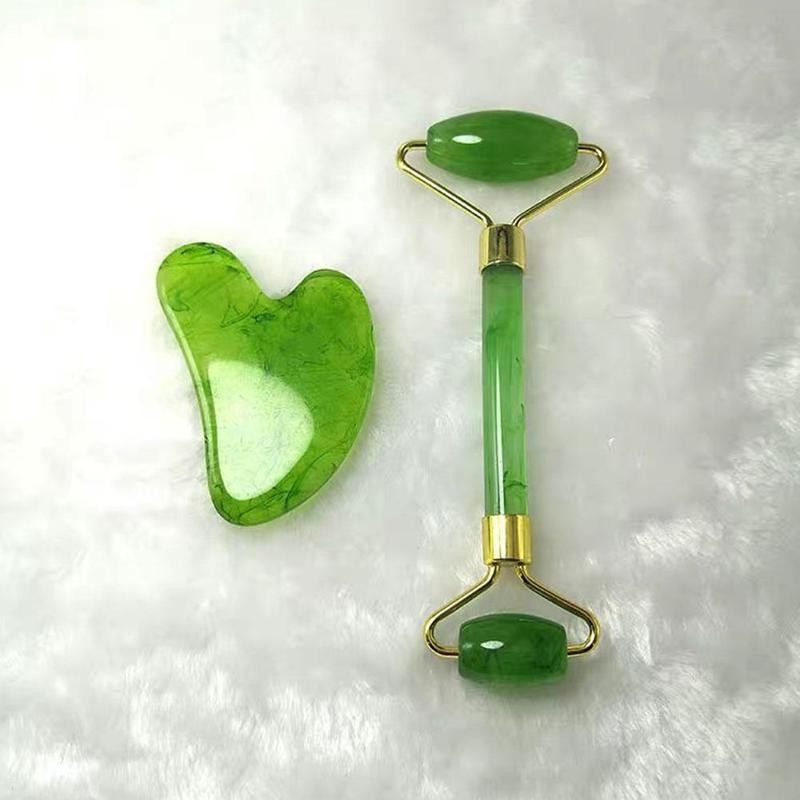 2 sztuk/zestaw żywicy wałeczek robić masażu twarzy zestaw Gua Sha skrobak pokładzie podnoszenie twarzy w górę preparat przeciwzmarszczkowy Gua Sha urządzenie robić masażu twarzy