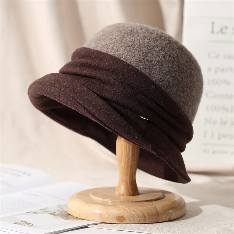PTAH-gorros de lana de estilo británico para mujer, sombrero de Tweed más suave, Estilo Vintage, para iglesia, para Otoño e Invierno