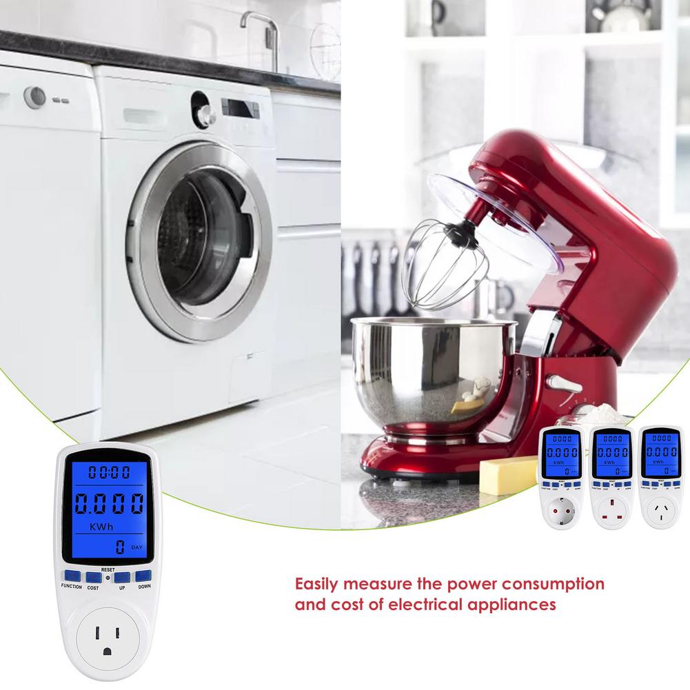 Energie Monitor Euro Plug Power Meter Socket Lcd Power Usage Monitor Metering Smart Socket Meter Lcd Power Usage Monitor