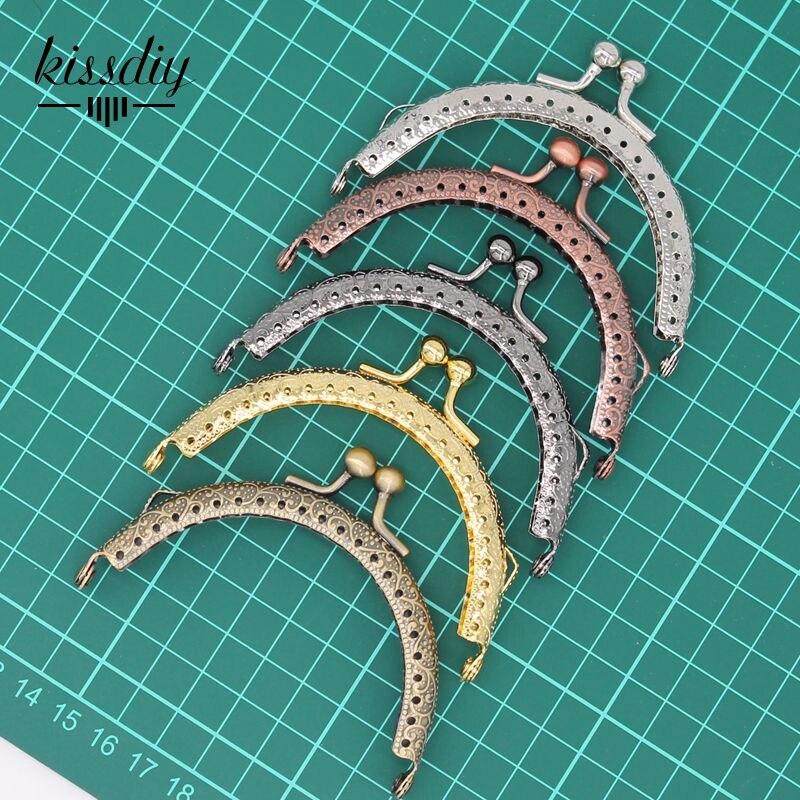 KISSDIY 10 pcs/lot 8.5cm 5 Color mix Metal Purse Frame kiss clasp Handle for Bag Sewing Craft Tailor Sewer bag accessory: Mix color Tell me