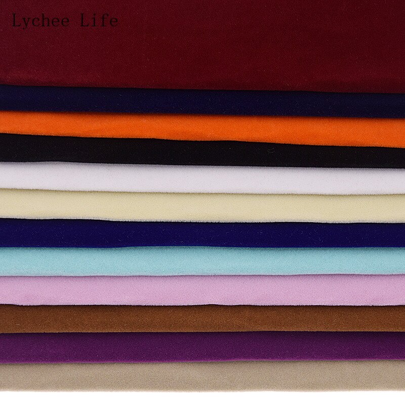 Lychee Leven 29X21Cm A4 Zelfklevende Fluwelen Stof Effen Kleur Stof Diy Liner Papier Voor bows Diy Naaien Ambachten